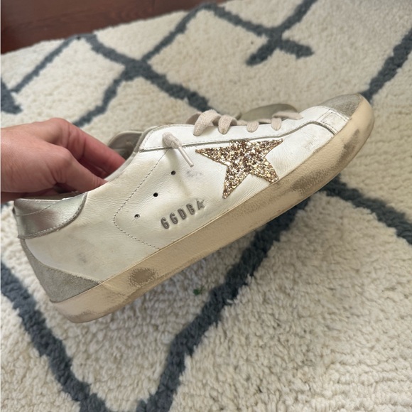 Golden Goose  with gold glitter star and ice-gray suede inserts size 40 - Picture 6 of 9